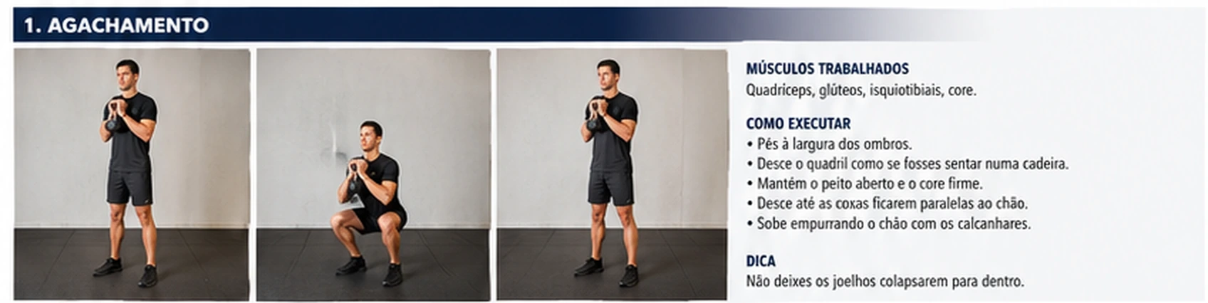 Treino de força para corredores: 10 exercícios essenciais 1 agachamento-treino-forca-corredores