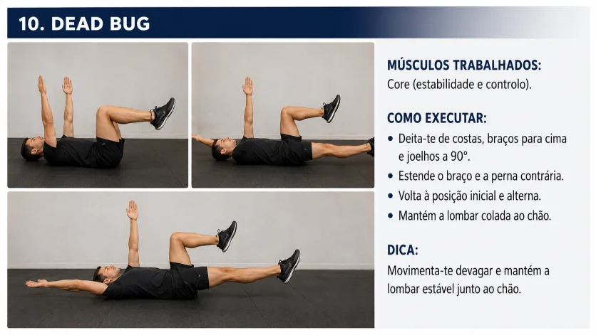 Treino de força para corredores: 10 exercícios essenciais 10 dead-bug-core-corredores-new