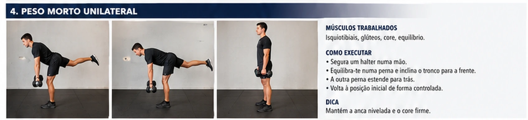 Treino de força para corredores: 10 exercícios essenciais 4 peso-morto-unilateral-corredores