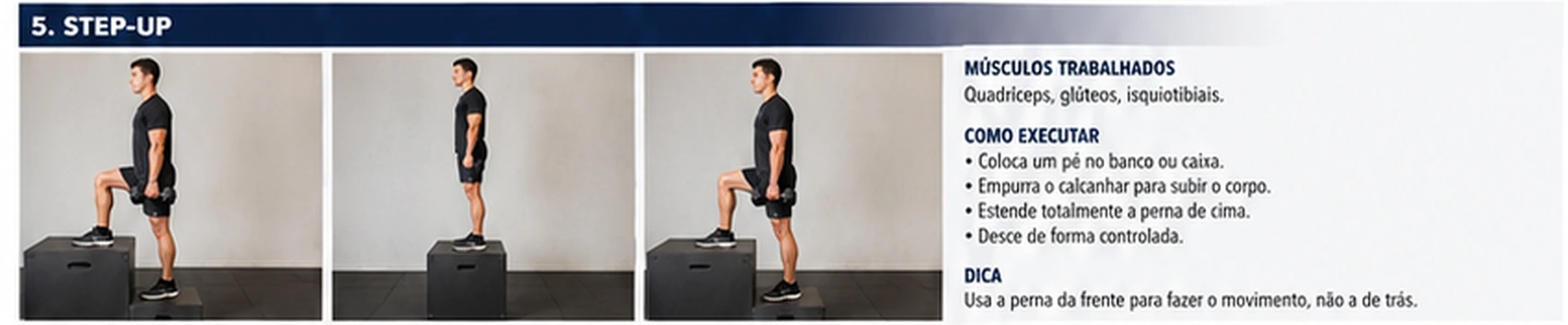 Treino de força para corredores: 10 exercícios essenciais 5 step-up-treino-corredores